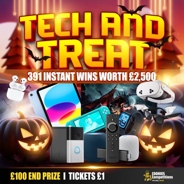 Tech Or Treat - £2500 Prize Pool - IPAD, Meta Quest + more - 391 instant wins