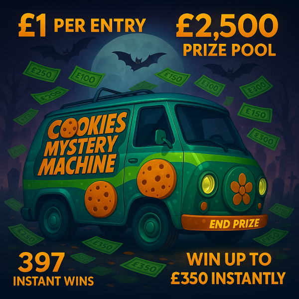 Cookies Mystery Machine - Win £350 Cash Instantly - Discount Inside