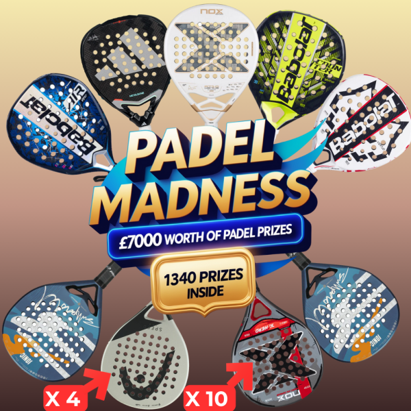 PADEL MADNESS - £7000 Worth Of Padel Prizes - Top Rackets, Shoes, Balls + More